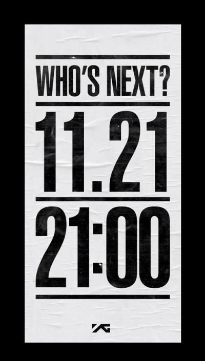 YGカムバック次は誰？ ”11 .21 21:00”、「WHO'S NEXT？」